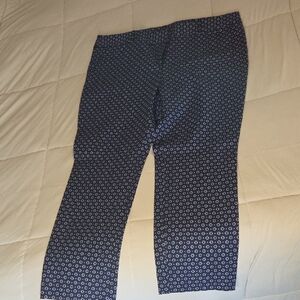 LOFT Navy Geometric Marisa Pants